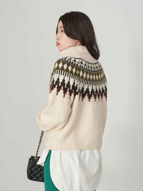 earth music&ecology「ノルディックショートニットプルオーバー」|ニット・セーター|