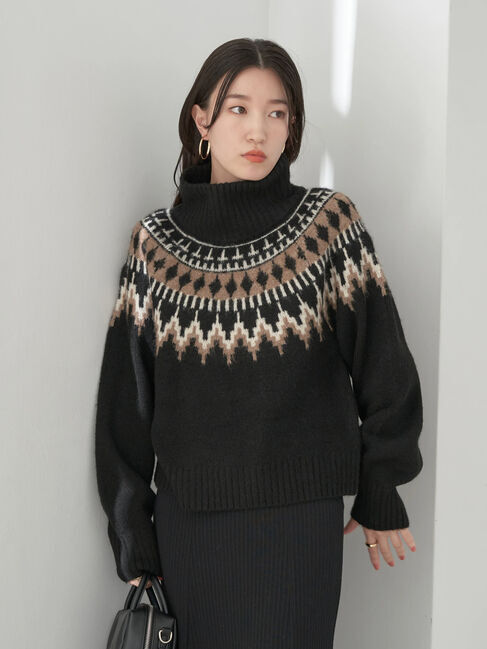 earth music&ecology「ノルディックショートニットプルオーバー」|ニット・セーター|