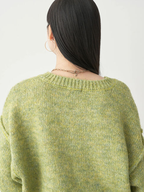 earth music&ecology「ヘアリーVネックショートニット」|ニット・セーター|