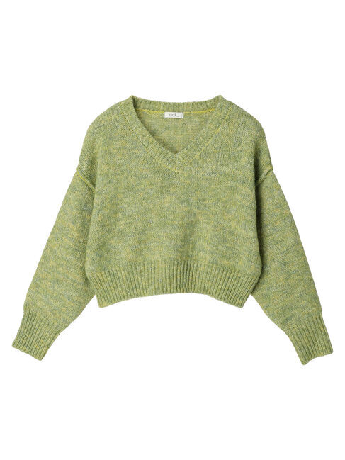 earth music&ecology「ヘアリーVネックショートニット」|ニット・セーター|
