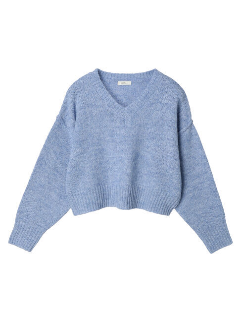 earth music&ecology「ヘアリーVネックショートニット」|ニット・セーター|