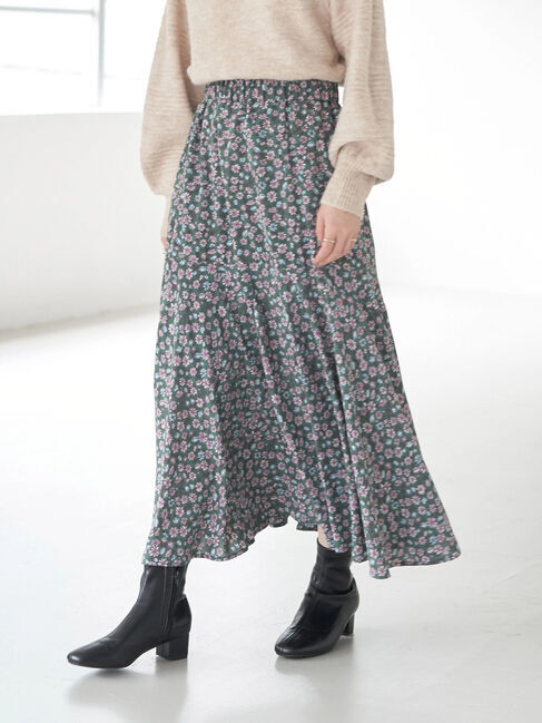 earth music&ecology「レトロフラワーボリュームスカート」|スカート|