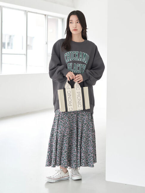 earth music&ecology「レトロフラワーボリュームスカート」|スカート|