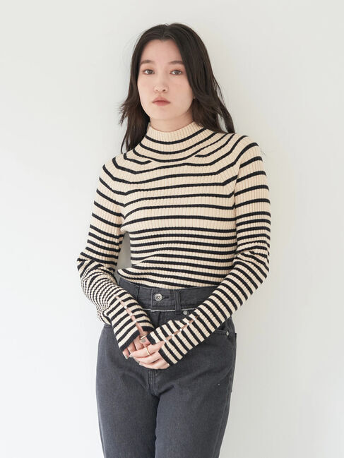 earth music&ecology「パールスリーブニットプルオーバー」|ニット・セーター|