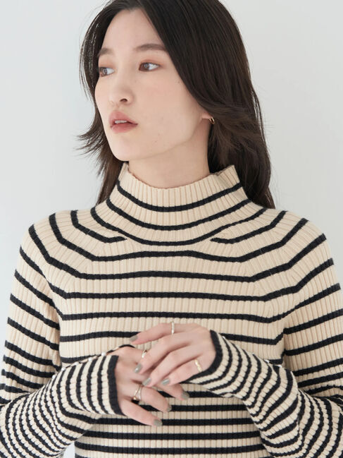 earth music&ecology「パールスリーブニットプルオーバー」|ニット・セーター|