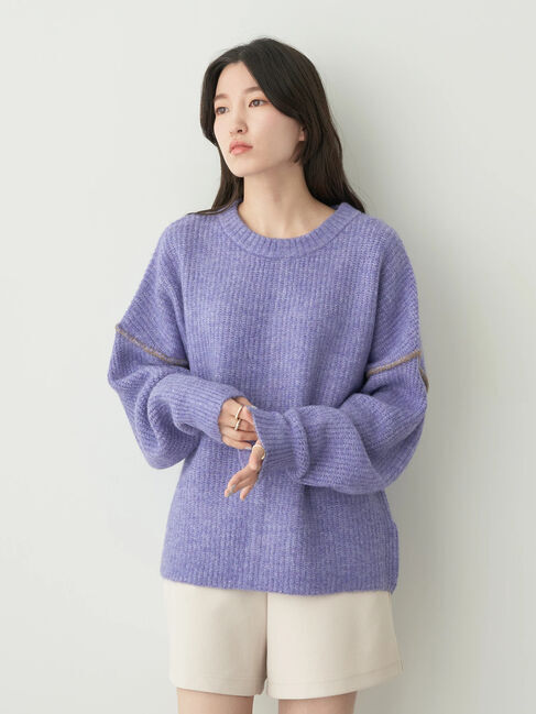 earth music&ecology「配色ステッチニットプルオーバー」|ニット・セーター|