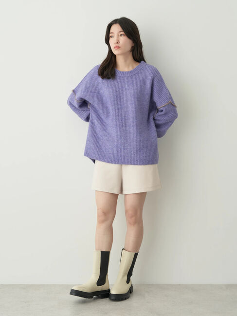 earth music&ecology「配色ステッチニットプルオーバー」|ニット・セーター|