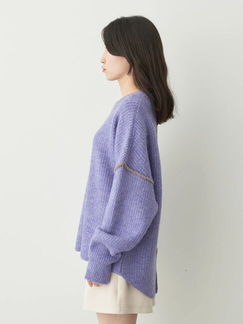earth music&ecology「配色ステッチニットプルオーバー」|ニット・セーター|