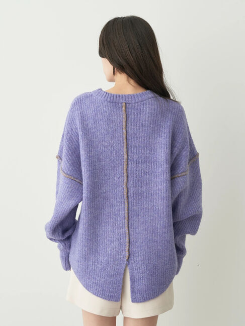 earth music&ecology「配色ステッチニットプルオーバー」|ニット・セーター|