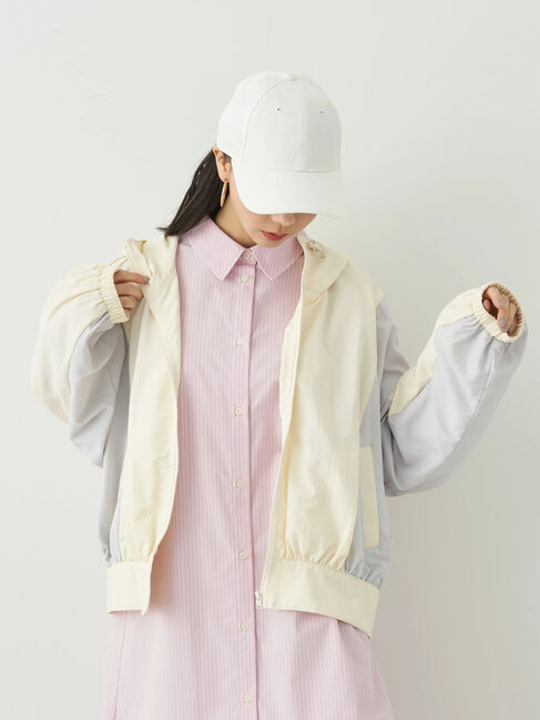 earth music&ecology「コクーンギャザー切替ブルゾン」|スーツ|アイボリー