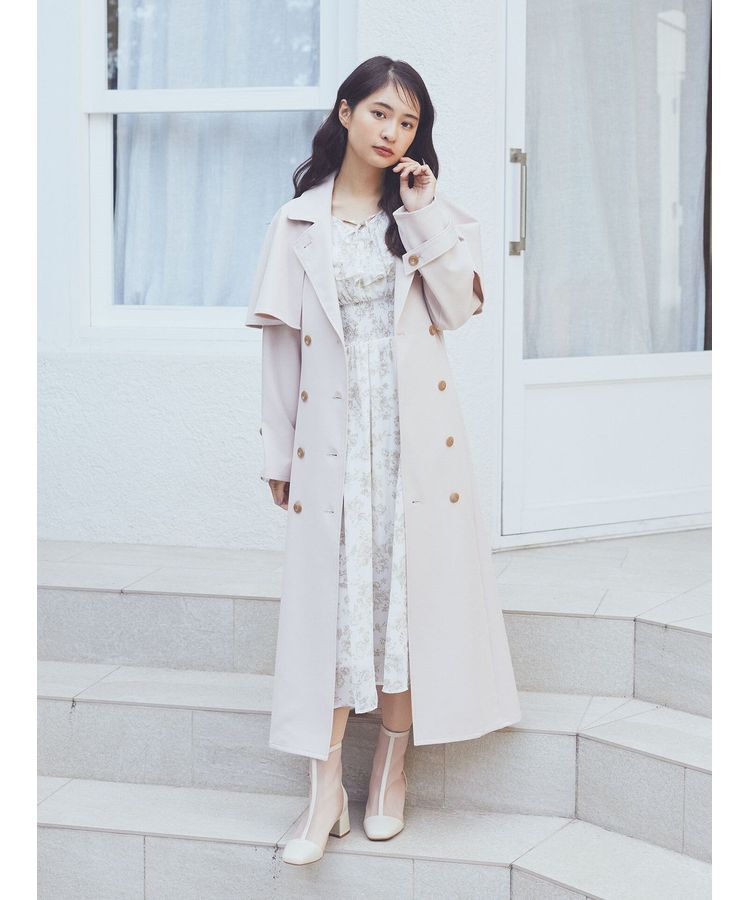 earth music&ecology「2WAYケープトレンチコート」|トレンチコート|Pink Beige