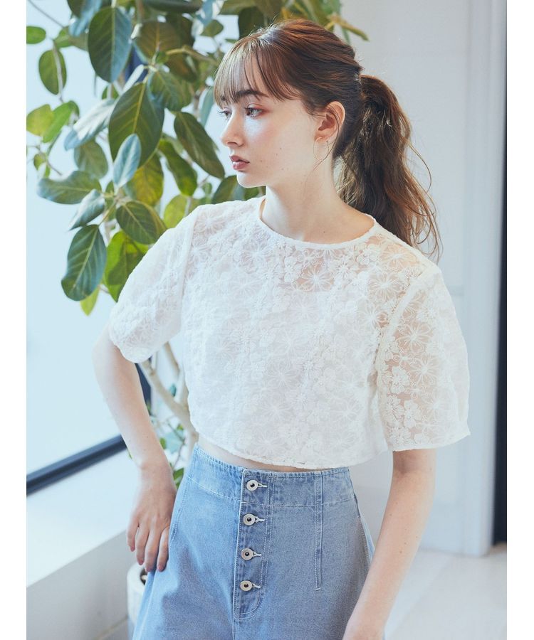 earth music&ecology「SET2点　オーガンジー刺繍+プリーツワンピース」|ワンピース|