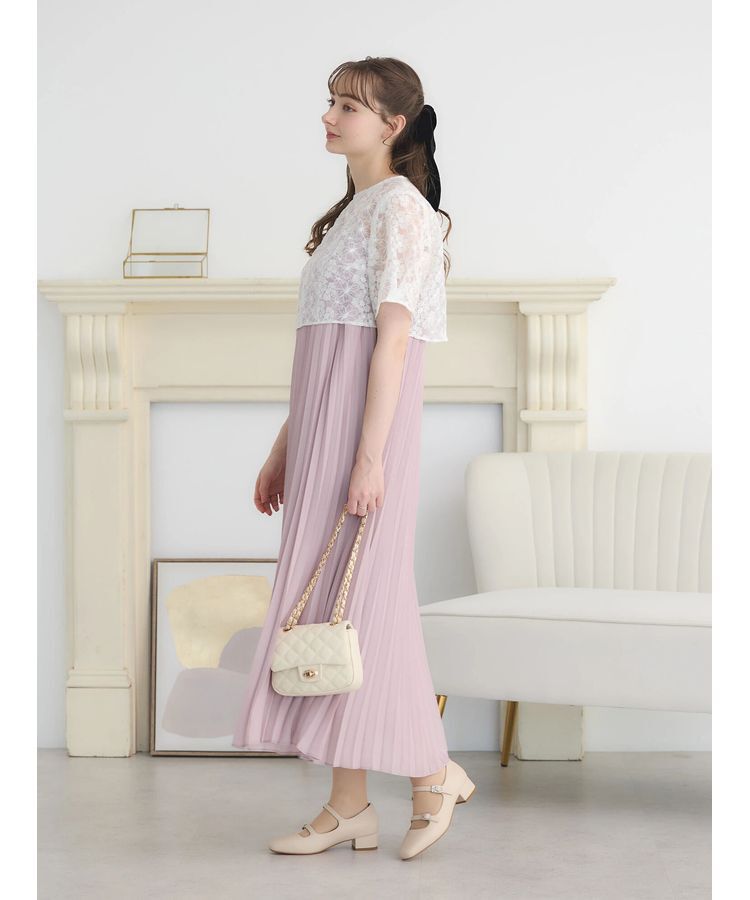 earth music&ecology「SET2点　オーガンジー刺繍+プリーツワンピース」|ワンピース|