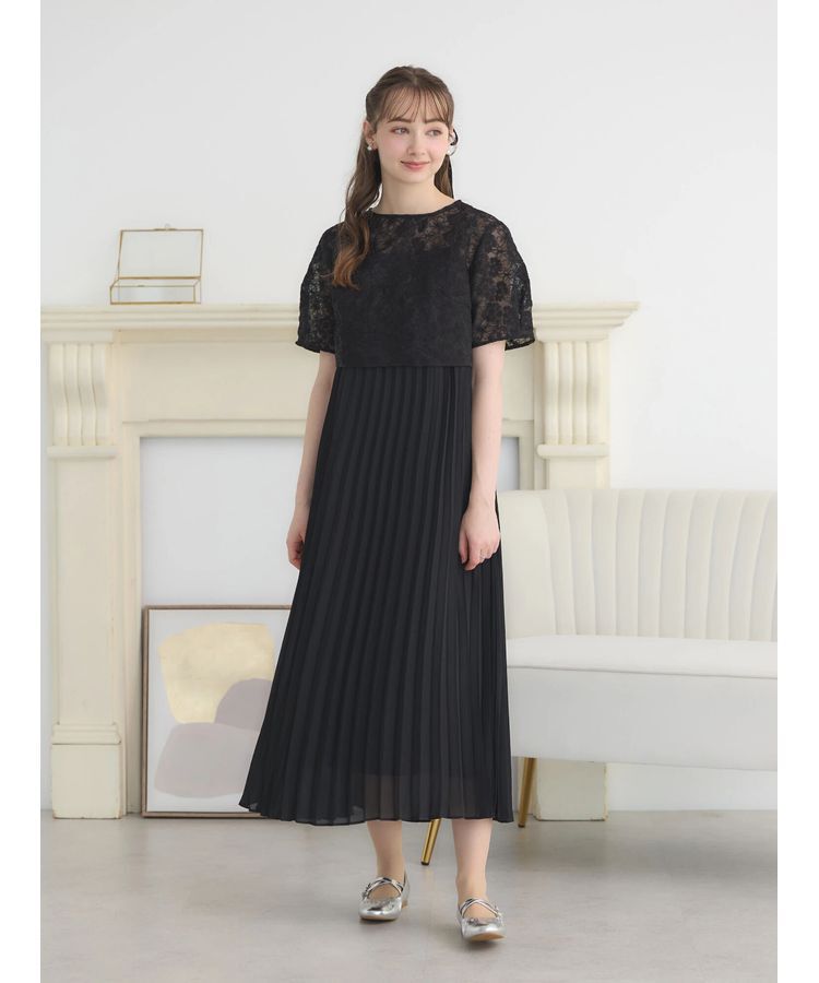 earth music&ecology「SET2点　オーガンジー刺繍+プリーツワンピース」|ワンピース|