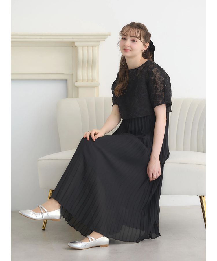 earth music&ecology「SET2点　オーガンジー刺繍+プリーツワンピース」|ワンピース|