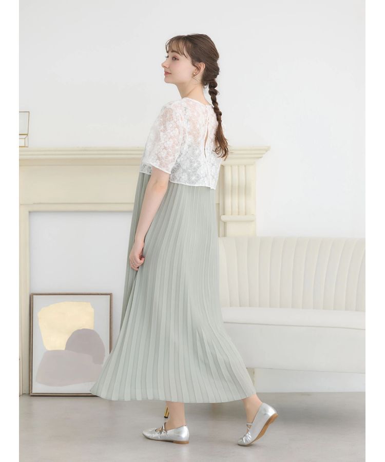 earth music&ecology「SET2点　オーガンジー刺繍+プリーツワンピース」|ワンピース|