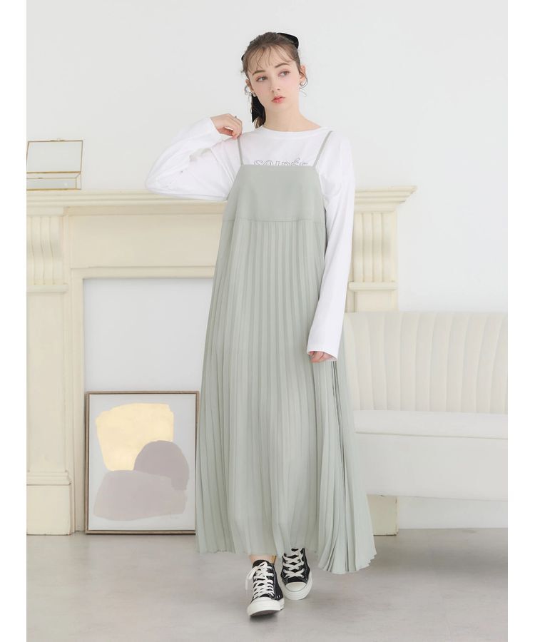 earth music&ecology「SET2点　オーガンジー刺繍+プリーツワンピース」|ワンピース|