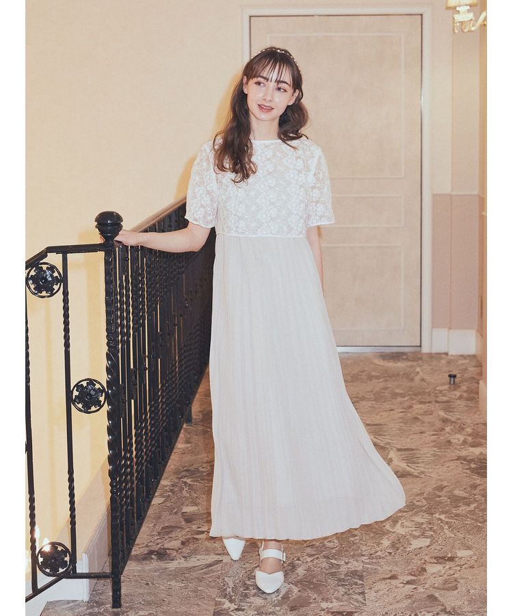 earth music&ecology「SET2点　オーガンジー刺繍+プリーツワンピース」|ワンピース|