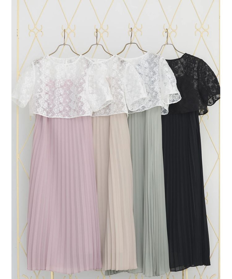 earth music&ecology「SET2点　オーガンジー刺繍+プリーツワンピース」|ワンピース|