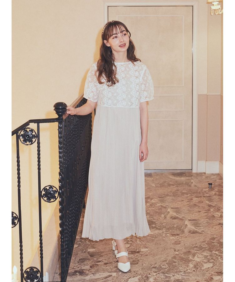 earth music&ecology「SET2点　オーガンジー刺繍+プリーツワンピース」|ワンピース|