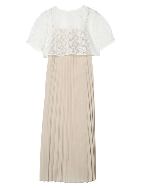 earth music&ecology「SET2点　オーガンジー刺繍+プリーツワンピース」|ワンピース|