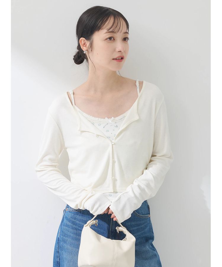 earth music&ecology「SET2点カーディガン+フラワーキャミ」|カーディガン|