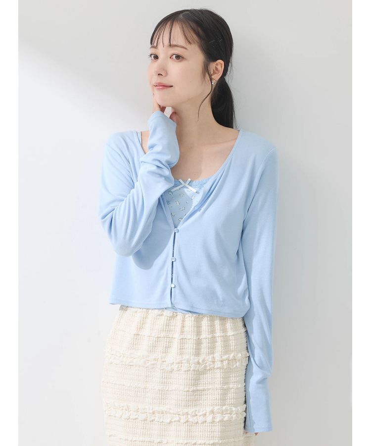 earth music&ecology「SET2点カーディガン+フラワーキャミ」|カーディガン|