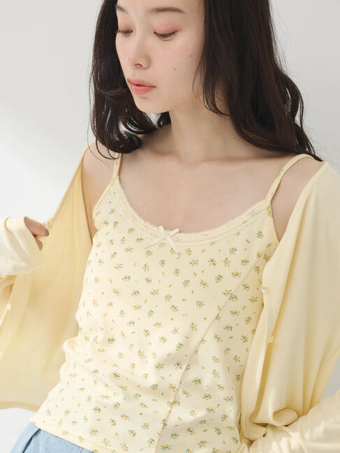 earth music&ecology「SET2点カーディガン+フラワーキャミ」|カーディガン|