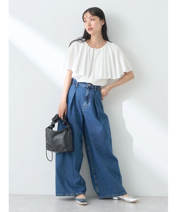 earth music&ecology「ケープカラーブラウス」|シャツ・ブラウス|