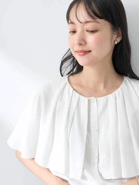 earth music&ecology「ケープカラーブラウス」|シャツ・ブラウス|