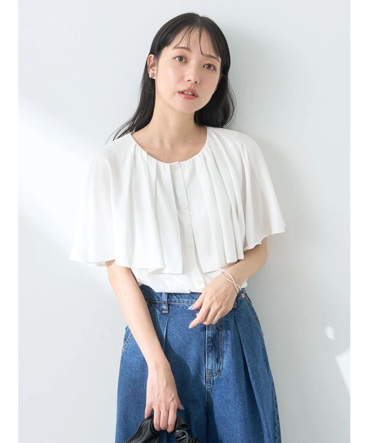 earth music&ecology「ケープカラーブラウス」|シャツ・ブラウス|