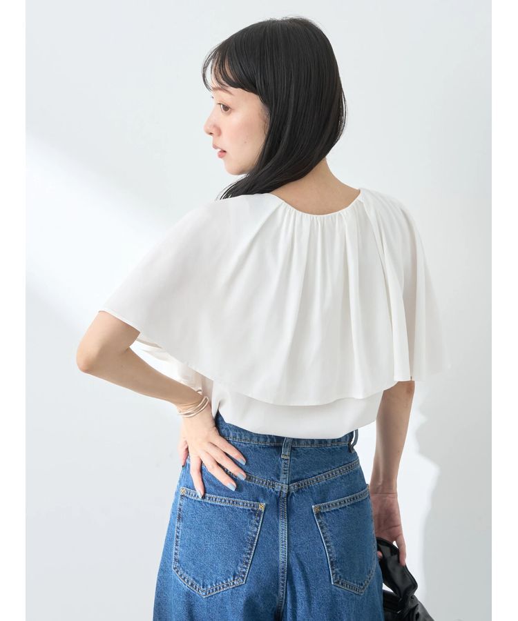 earth music&ecology「ケープカラーブラウス」|シャツ・ブラウス|