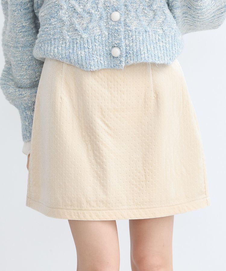 earth music&ecology「ベロアドットミニスカート」|タイト|