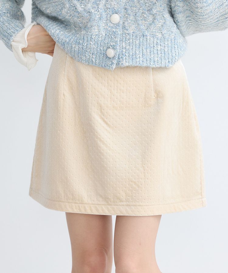 earth music&ecology「ベロアドットミニスカート」|タイト|