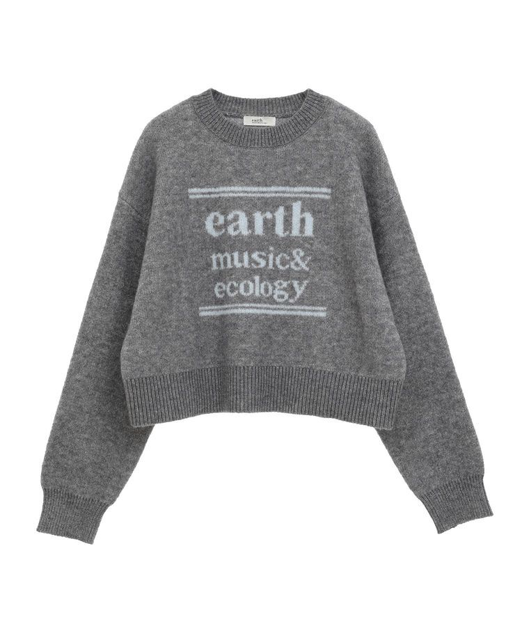 earth music&ecology「ジャガードロゴニットプルオーバー」|ニット・セーター|Light Gray