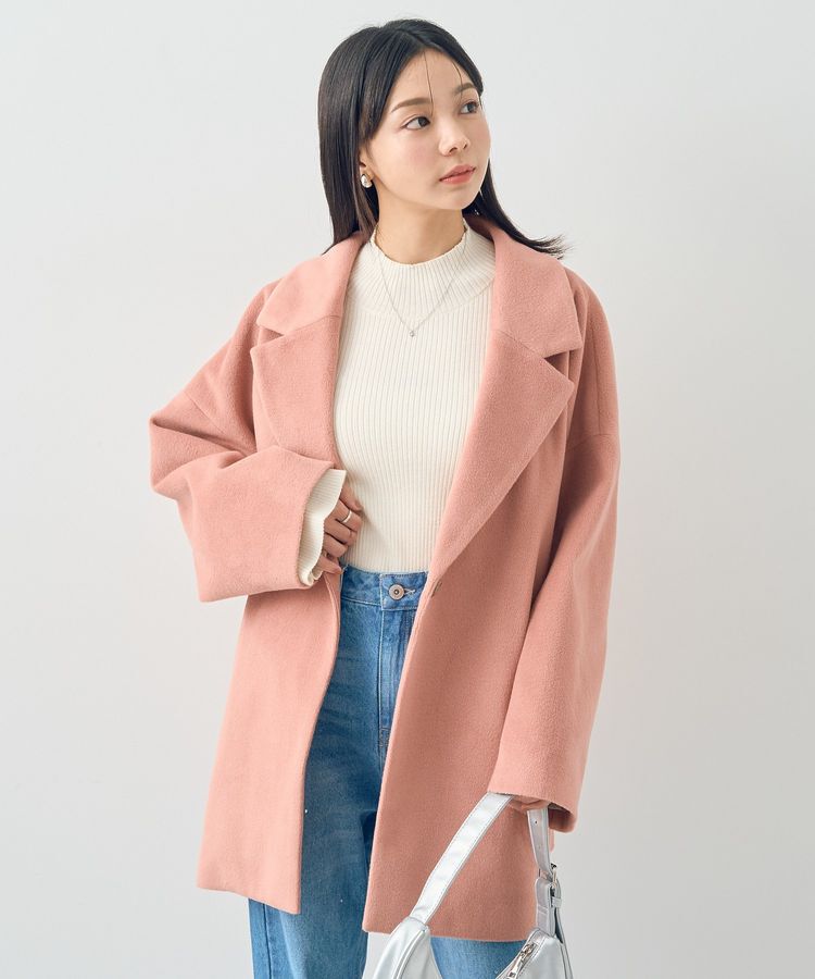 earth music&ecology「オーバーテーラードジャケット シャギー」|その他|Pink