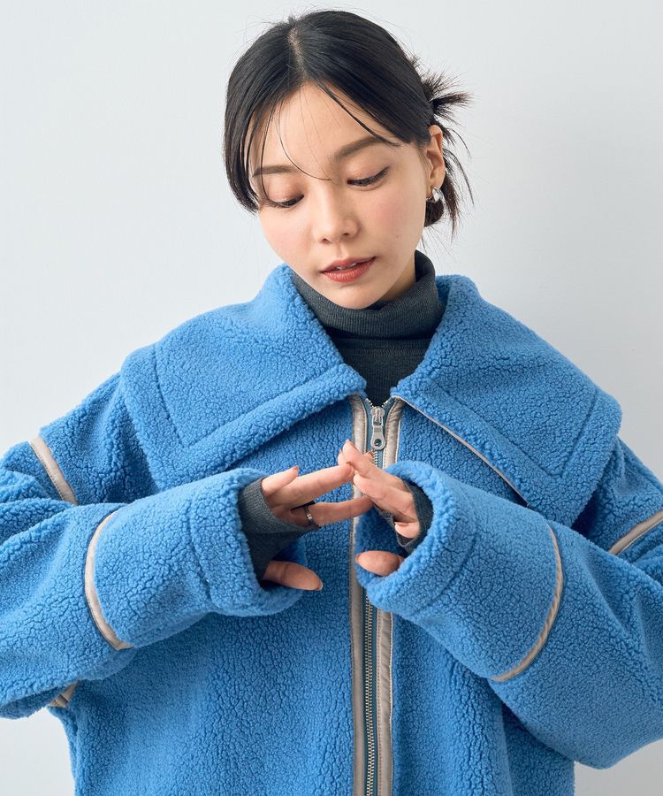 earth music&ecology「ビッグカラーボアフェイスブルゾン」|ブルゾン・スタジャン|