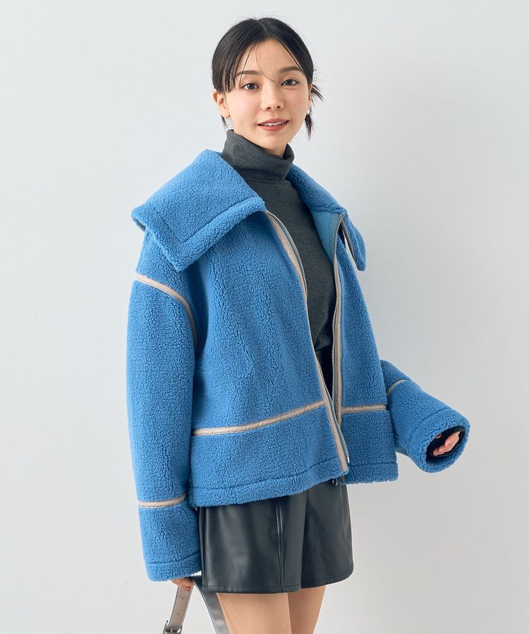 earth music&ecology「ビッグカラーボアフェイスブルゾン」|ブルゾン・スタジャン|