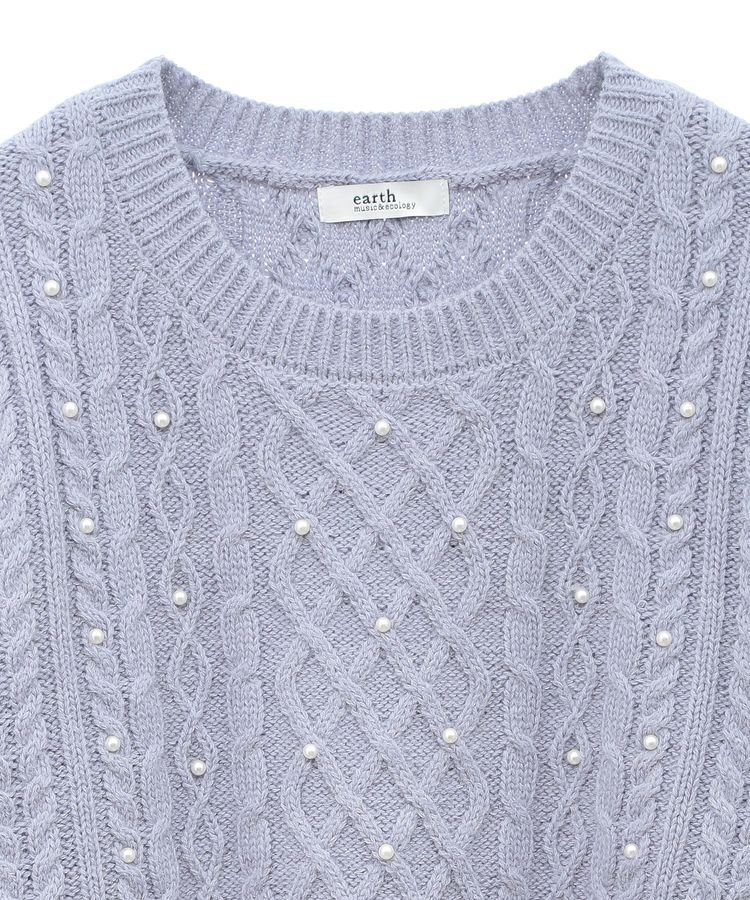 earth music&ecology「パール&ケーブルニットプルオーバー」|ニット・セーター|