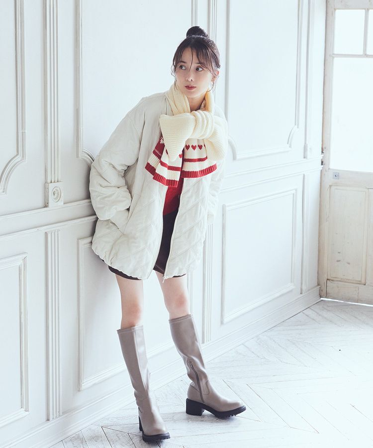 earth music&ecology「ミニハートニットマフラー」|マフラー|