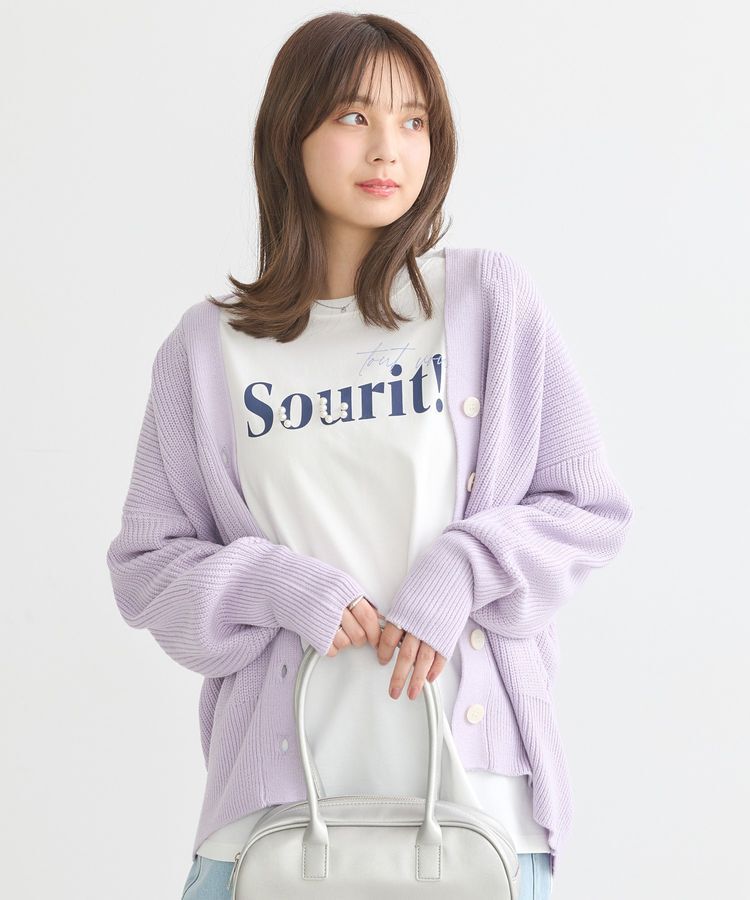 earth music&ecology「アンチピリングVネックカーディガン」|カーディガン|