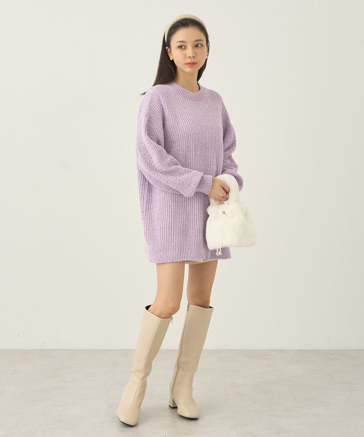 earth music&ecology「シャイニーベロアチュニック」|チュニック|