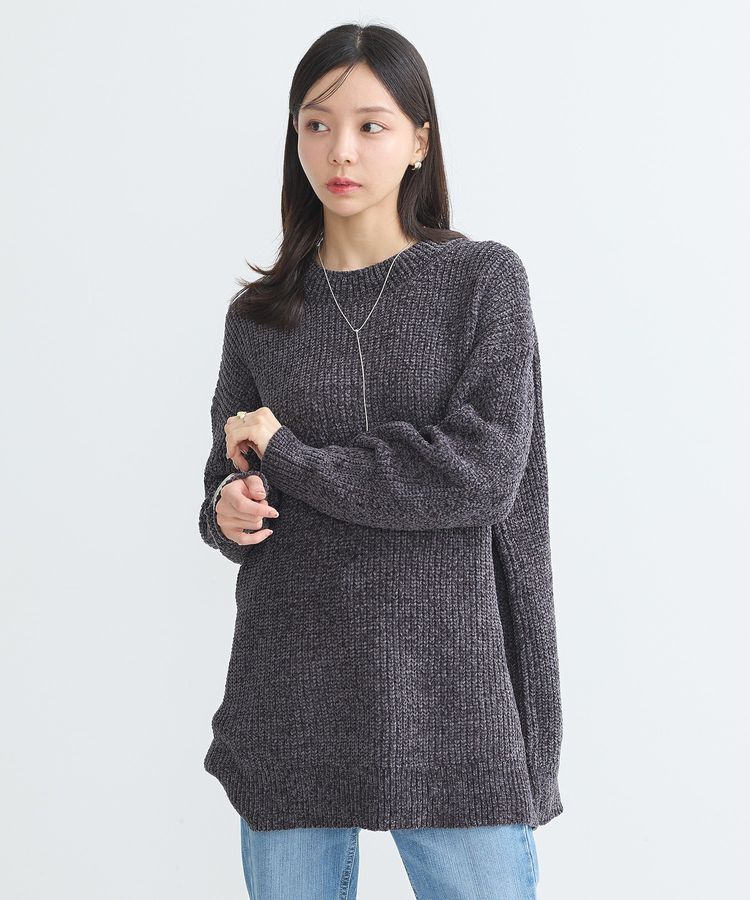 earth music&ecology「シャイニーベロアチュニック」|チュニック|