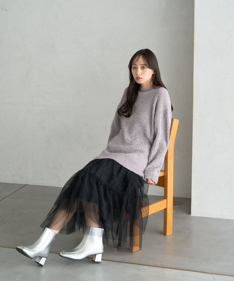 earth music&ecology「シャイニーベロアチュニック」|チュニック|