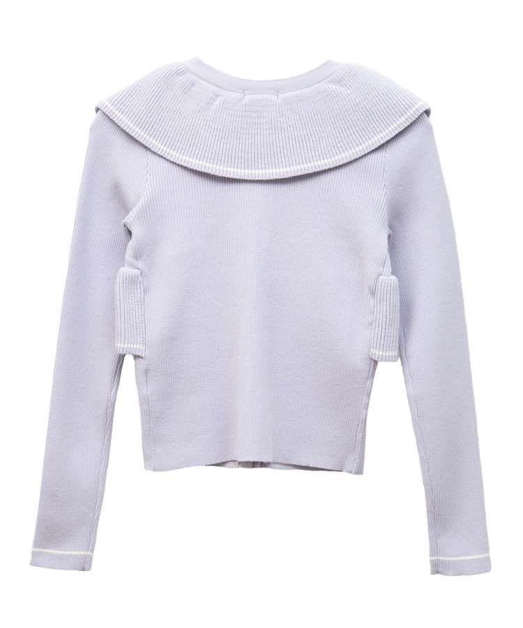 earth music&ecology「Vネックフリルニットカーディガン」|カーディガン|