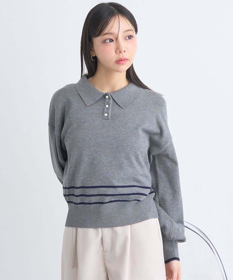 earth music&ecology「パールボタンニットプルオーバー」|ニット・セーター|