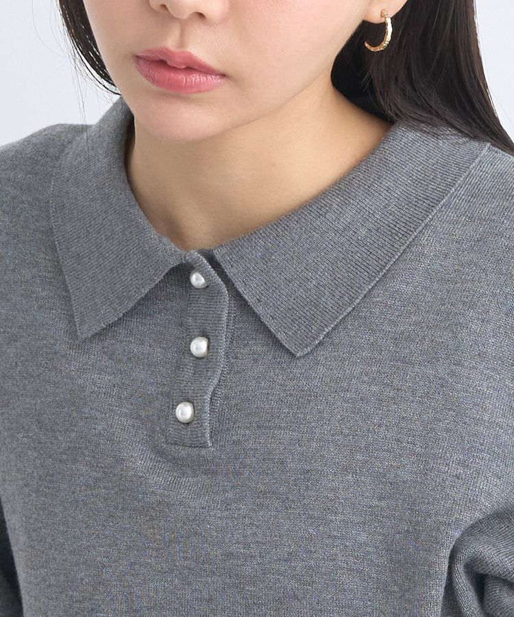 earth music&ecology「パールボタンニットプルオーバー」|ニット・セーター|