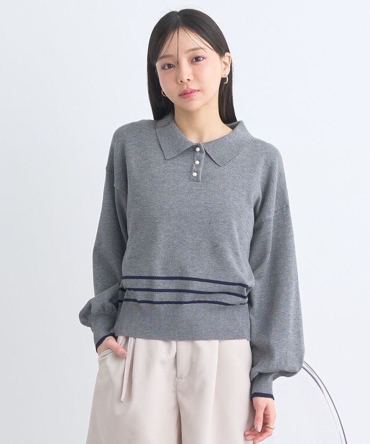 earth music&ecology「パールボタンニットプルオーバー」|ニット・セーター|