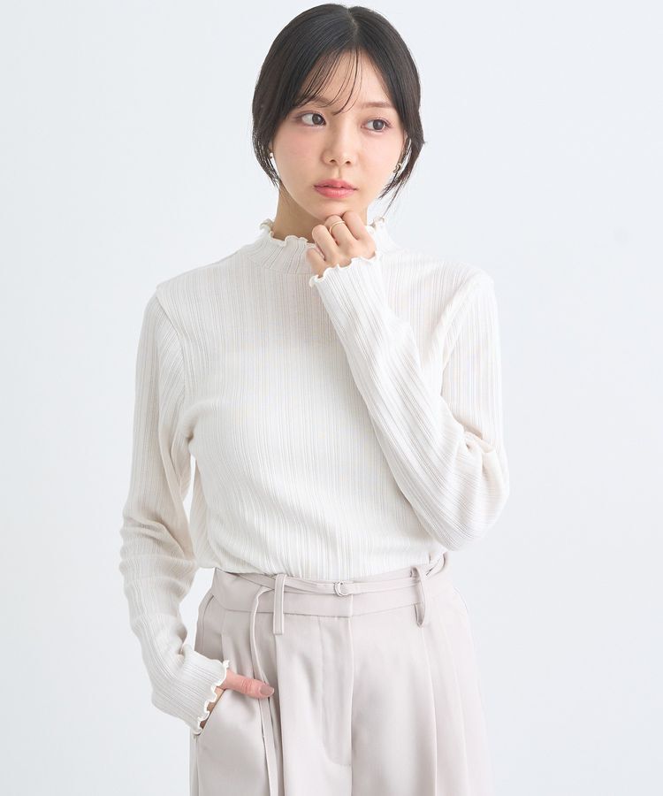 earth music&ecology「ランダムチェーンリブハイネックプルオーバー」|Tシャツ・カットソー|Ivory