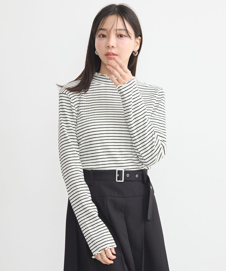 earth music&ecology「ランダムチェーンリブハイネックプルオーバー」|Tシャツ・カットソー|Border